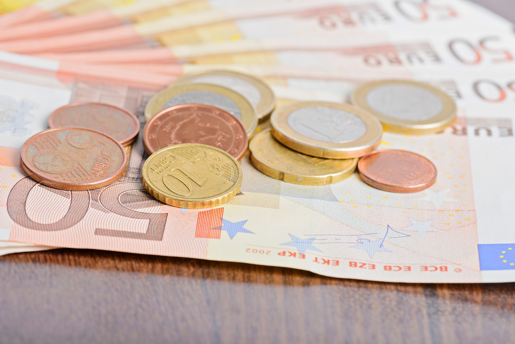Money euro coins and banknotes