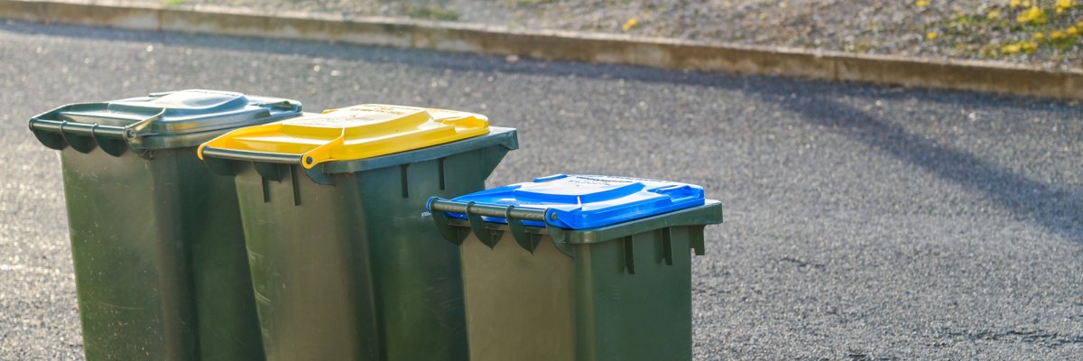 Kerbside bins ready for collection