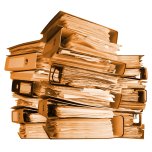 piles of file binder with documents